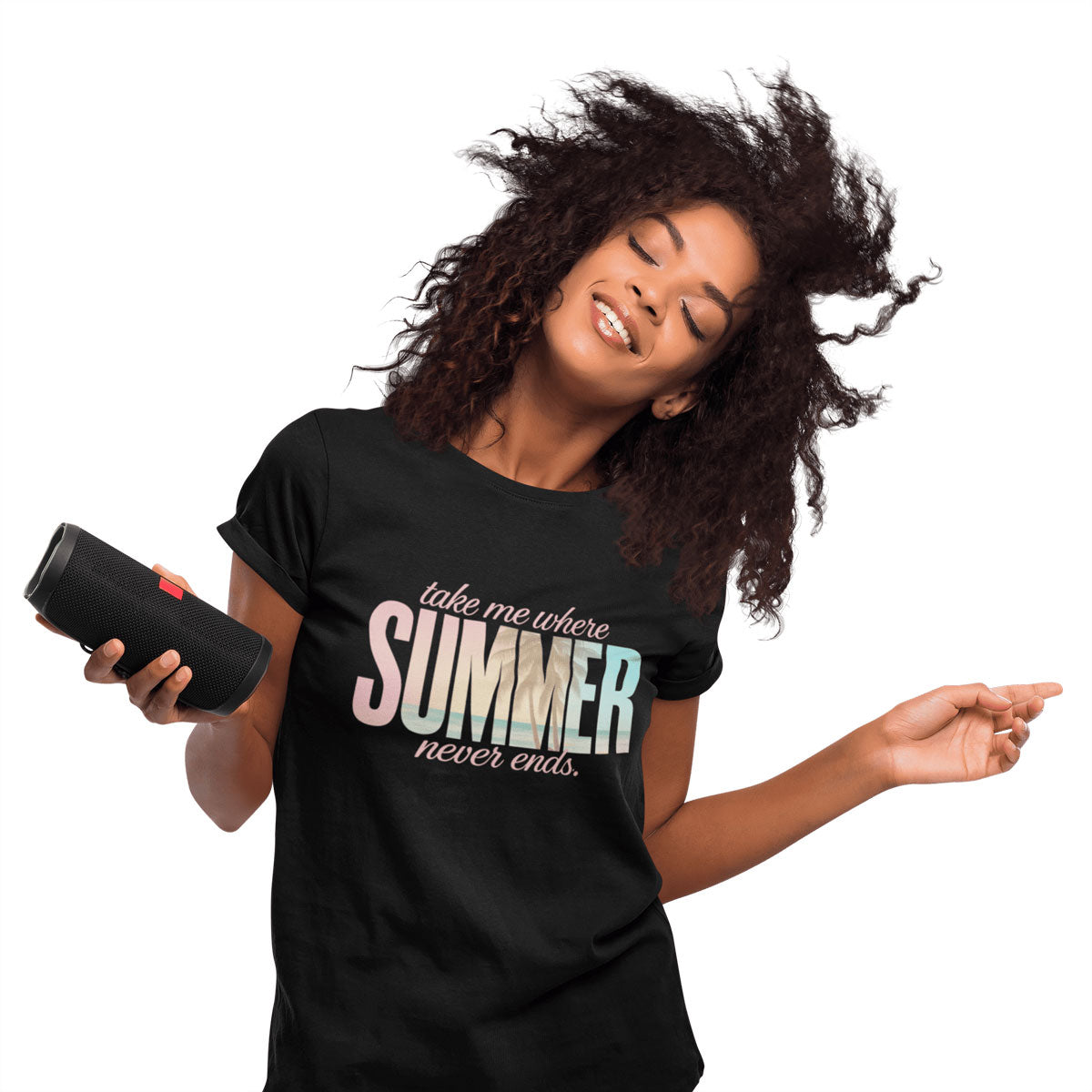 Caribbean-inspired T-shirt with bold colors and island vibes — perfect for festival fashion and everyday wear