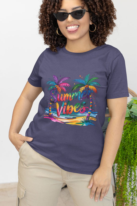 Caribbean-inspired T-shirt with bold colors and island vibes — perfect for festival fashion and everyday wear