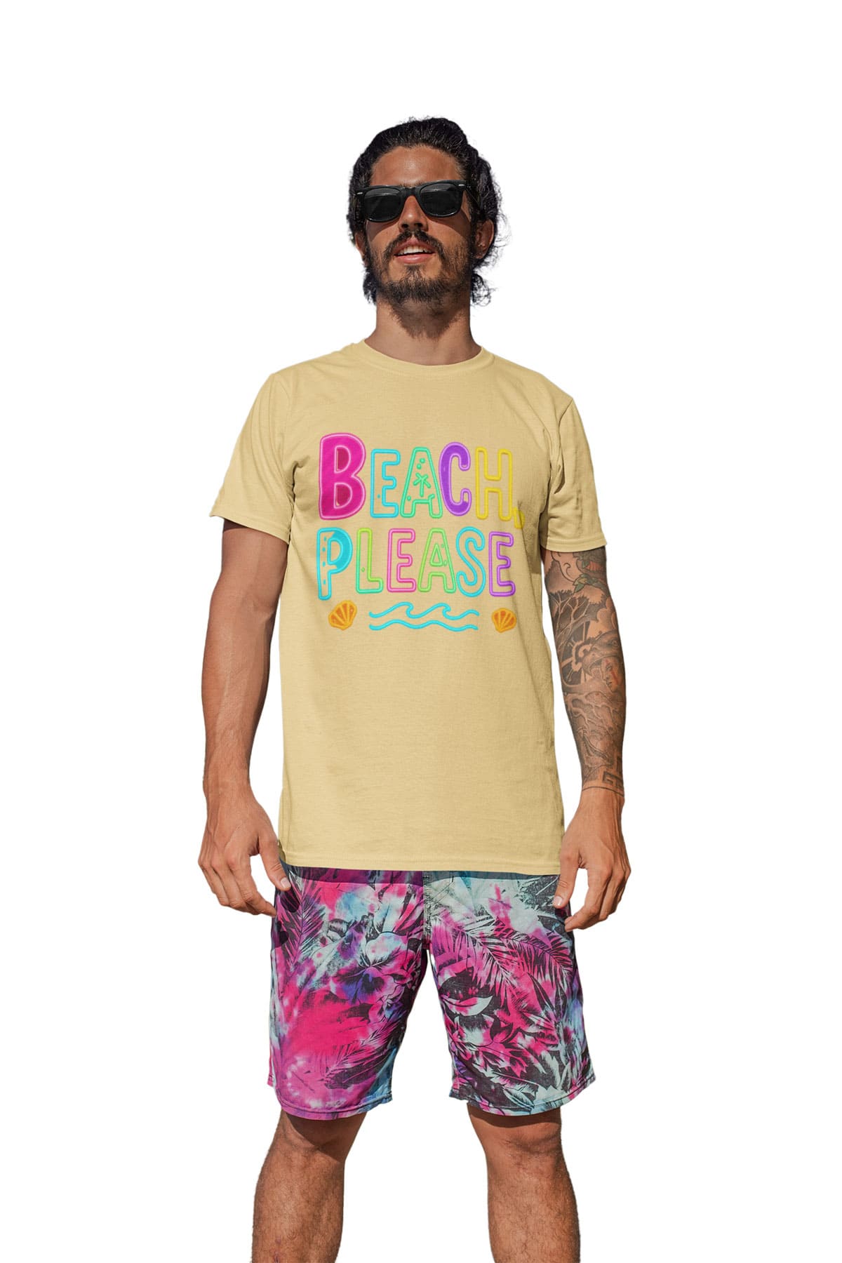 Caribbean-inspired T-shirt with bold colors and island vibes — perfect for festival fashion and everyday wear