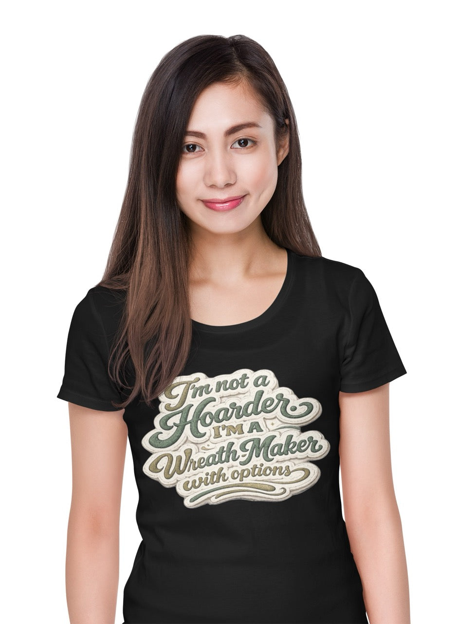 Funny crafter t-shirt featuring the phrase “I Told Myself No More Supplies… Then I Lied” in bold vintage-style lettering, perfect for wreath makers, DIY creators, and craft lovers.