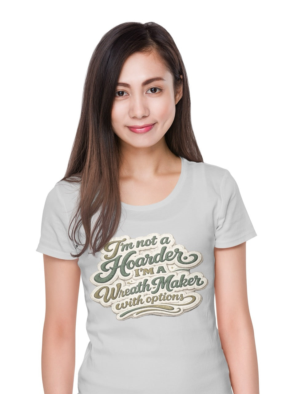 Funny crafter t-shirt featuring the phrase “I Told Myself No More Supplies… Then I Lied” in bold vintage-style lettering, perfect for wreath makers, DIY creators, and craft lovers.