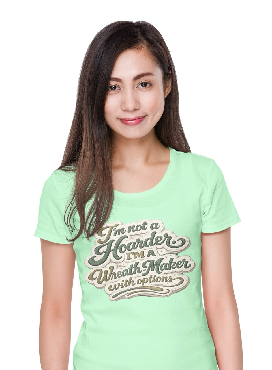 Funny crafter t-shirt featuring the phrase “I Told Myself No More Supplies… Then I Lied” in bold vintage-style lettering, perfect for wreath makers, DIY creators, and craft lovers.