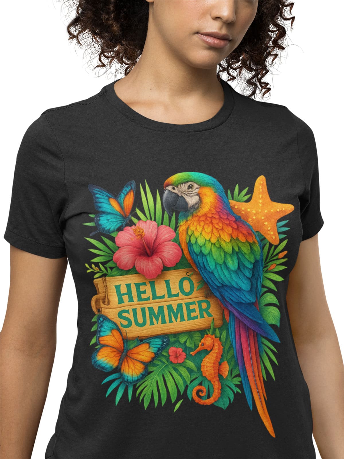 Caribbean-inspired T-shirt with bold colors and island vibes — perfect for festival fashion and everyday wear