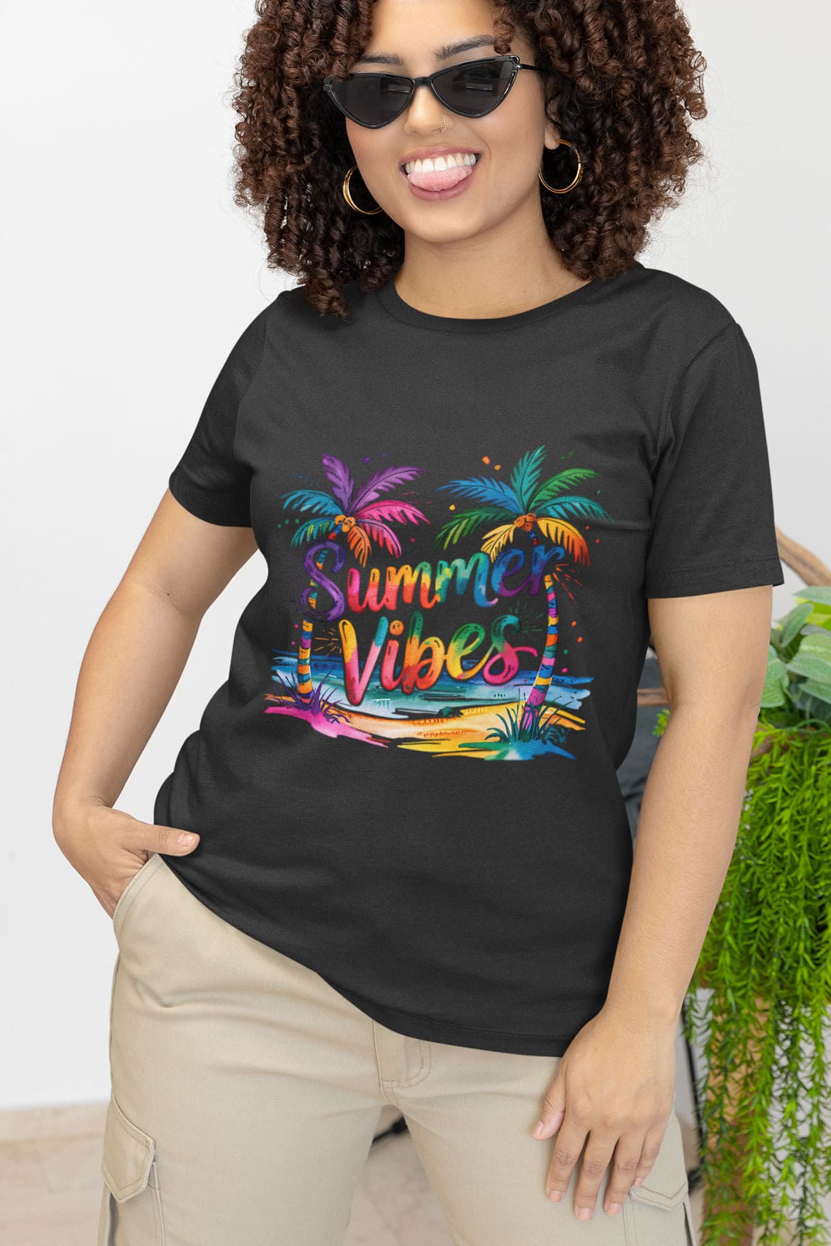Caribbean-inspired T-shirt with bold colors and island vibes — perfect for festival fashion and everyday wear
