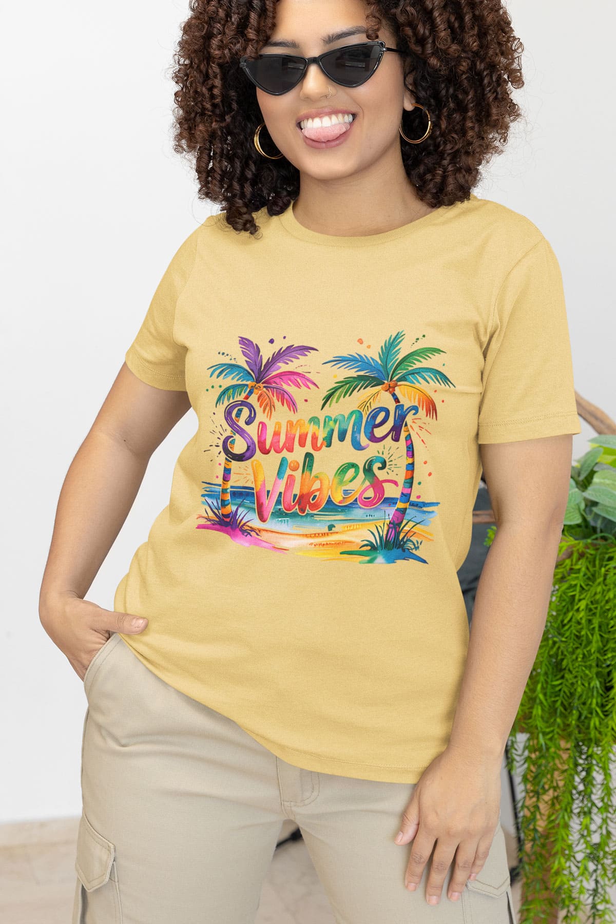 Caribbean-inspired T-shirt with bold colors and island vibes — perfect for festival fashion and everyday wear